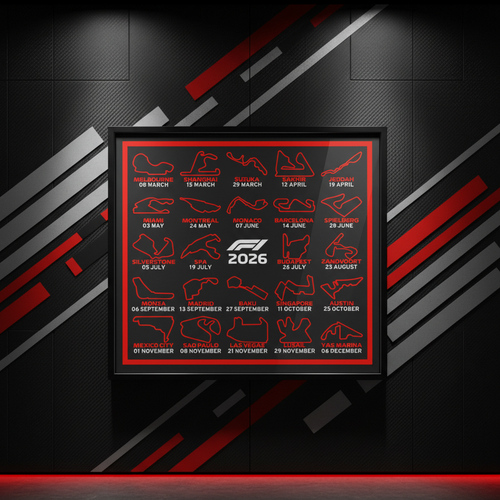 2026 F1 Calendar - Wall Art