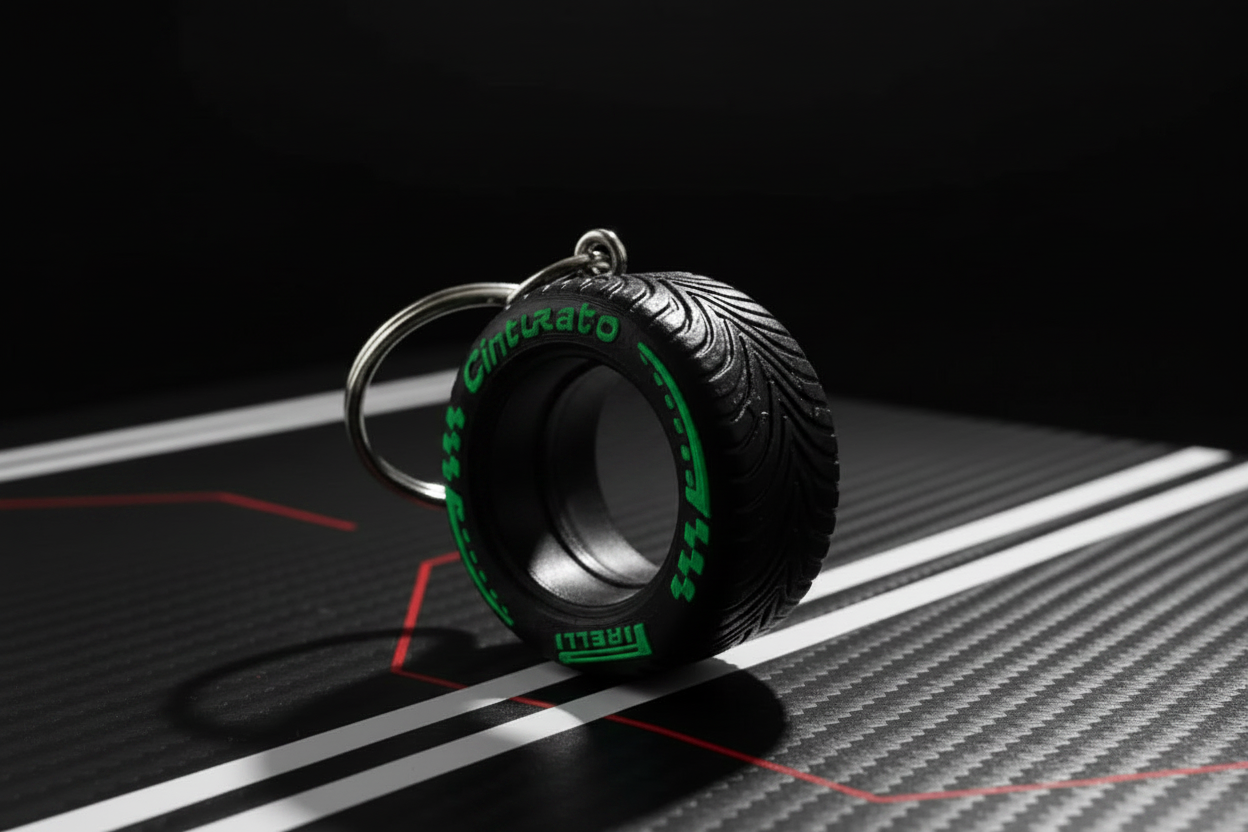 F1 Tire Keychain - Green - No Rim