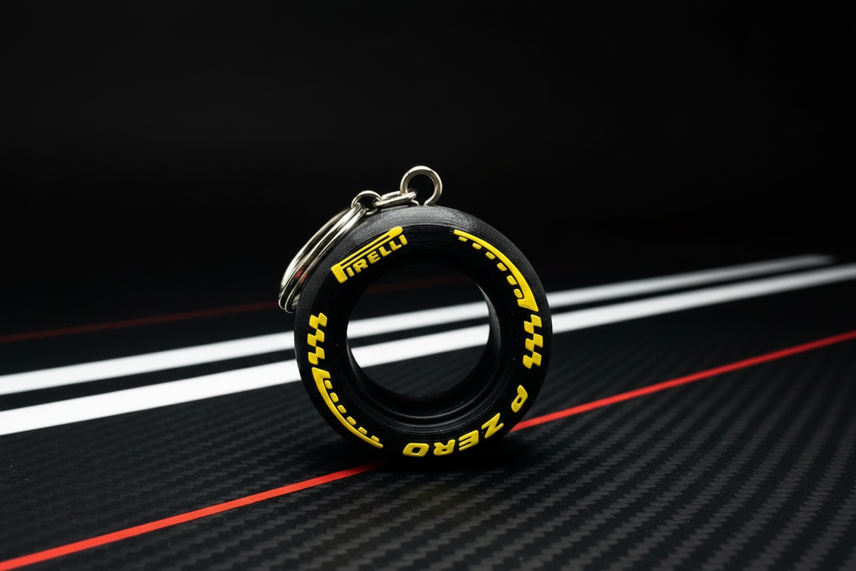 F1 Tire Keychain - Yellow - No Rim