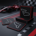 F1 Track Coasters - Smooth Black Finish