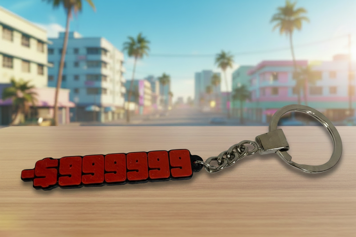GTA Red Money Cheat Keychain on Theme