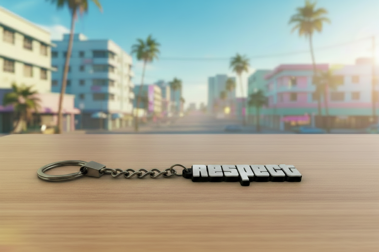 GTA Respect Keychain Side by Side