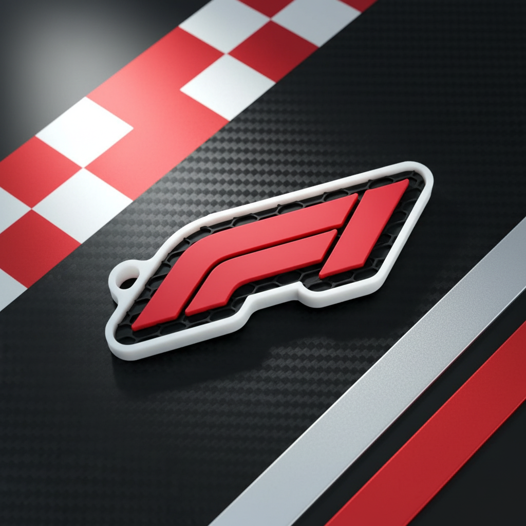 F1 Logo Keychain top view