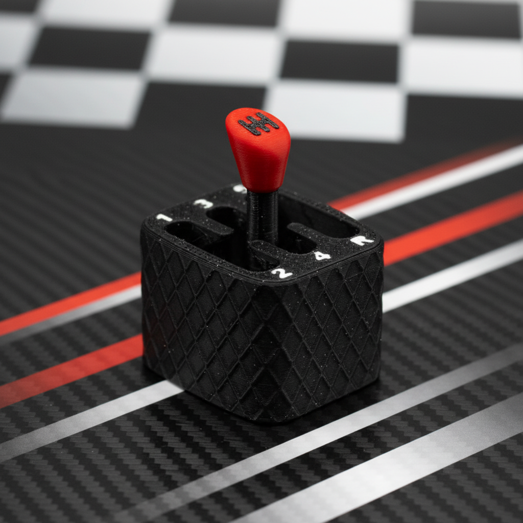 Gear Shift Keychain three-quarter view