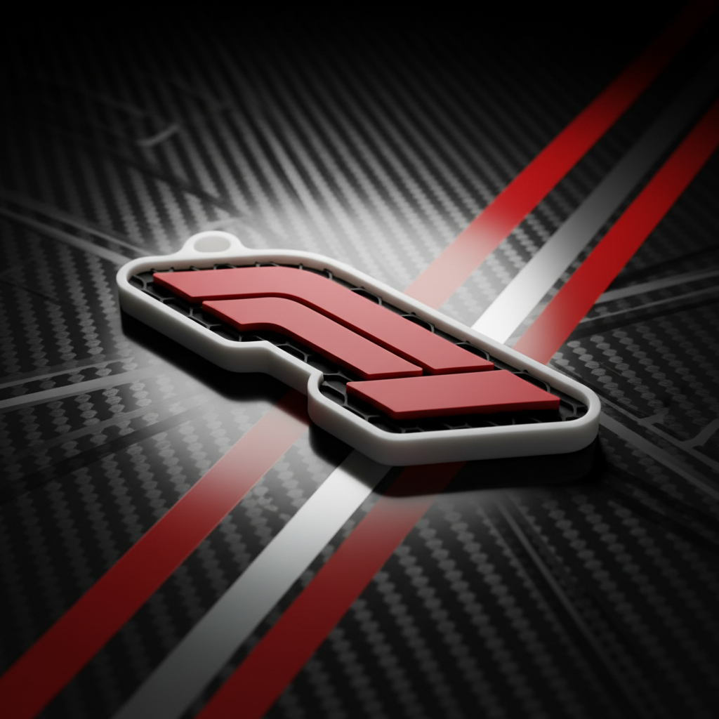 F1 Logo Keychain angled view