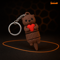 Articulated Knitted Otter With Heart