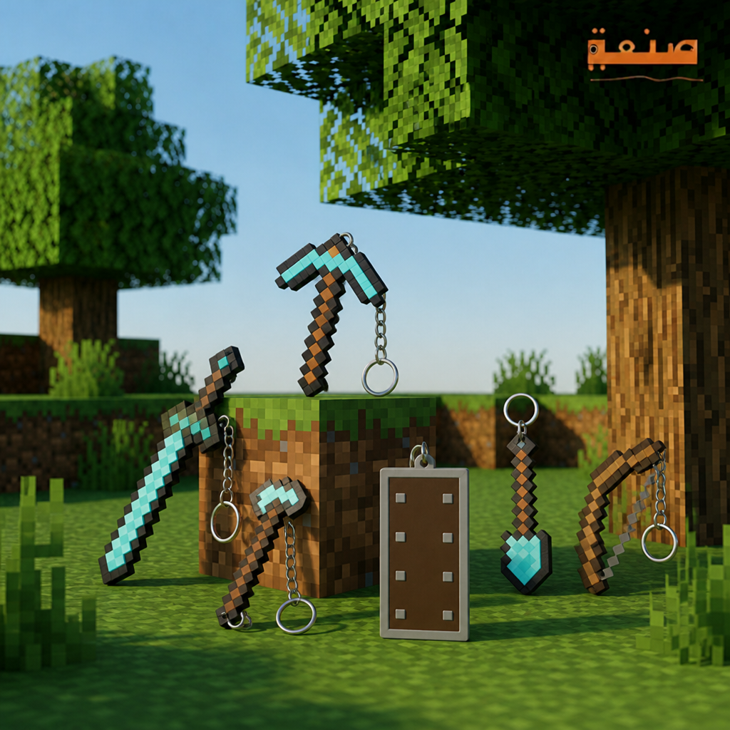 Minecraft Diamond Tools Keychains