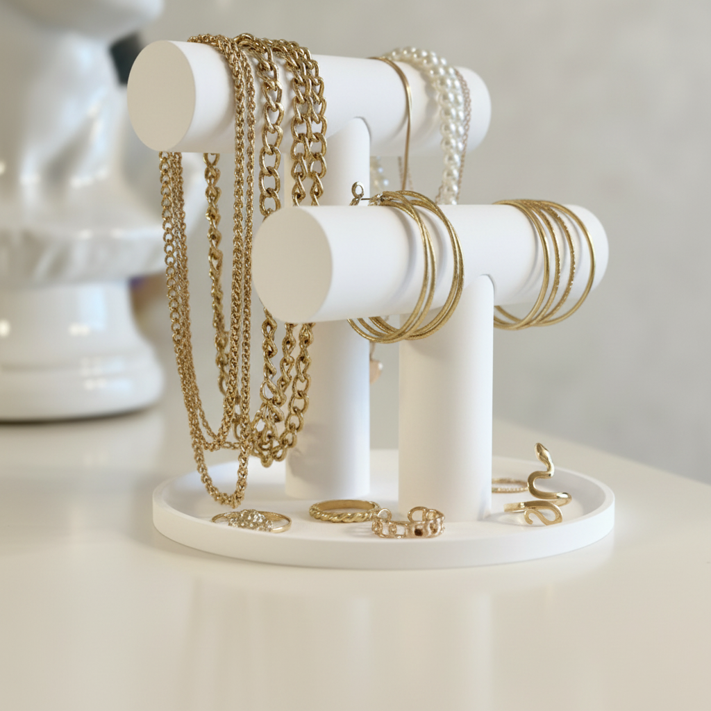 White Jewelry Display Stand